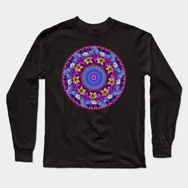 Mandala Magic - Floral Hypnosis Long Sleeve T-Shirt by Mandala Magic